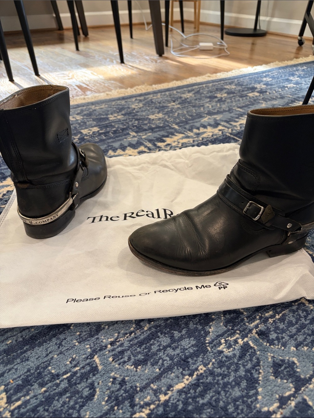 Frye black short leather boots